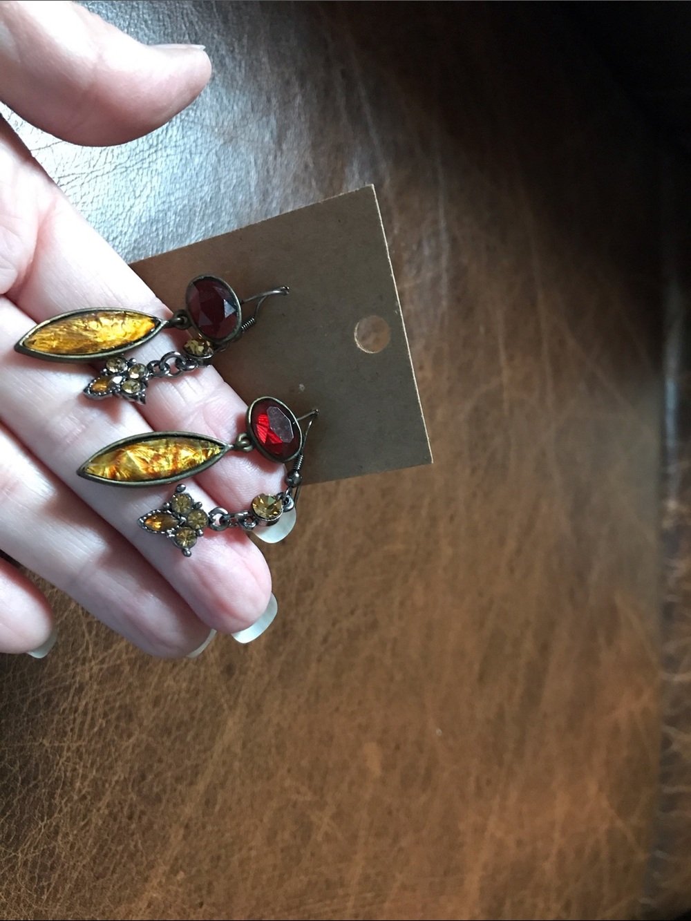 Silver and Gold Dangle two pair of pierced Earrings